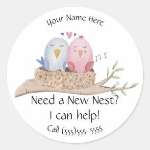 Adesivo Redondo Need a New Nest Real Estate