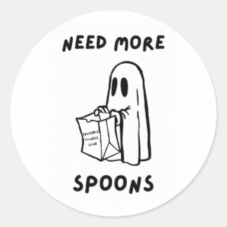 Adesivo Redondo 'Need More Spoons' Funny Chronic Illness Sticker