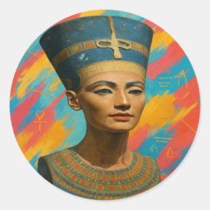 Adesivo Redondo Nefertiti Royal Sticker