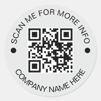 Adesivo Redondo Negócio à prova d'água com código QR circular Cinz