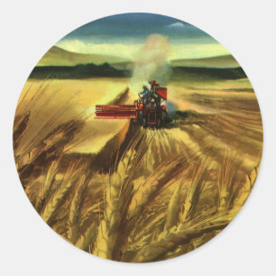 Adesivo Redondo Negócio agrícola da fazenda do vintage, cultivo 