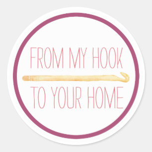 Adesivo Redondo Negócio Handmade do Crochet