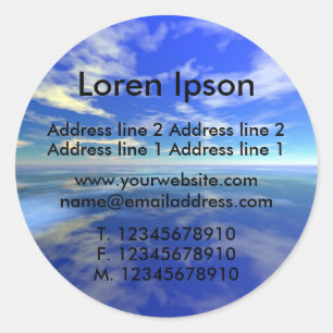 Adesivo Redondo Negócio/Perfil da Sea e da Sky