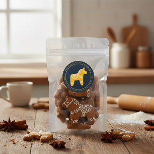 Adesivo Redondo Negócio Personalizado de Biscoitos de Natal 