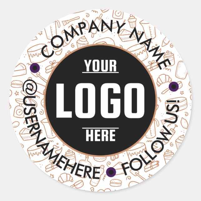 Adesivo Redondo Negócios à prova d'água redonda de 3 x 3" (Frente)