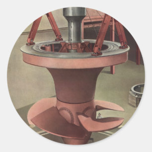 Adesivo Redondo Negócios Antigos, Energia de Turbina de Água Gigan