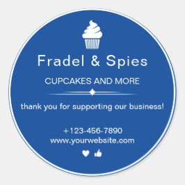 Adesivo Redondo Negócios de Cupcake simples e branco