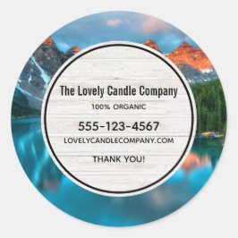 Adesivo Redondo Negócios de Fotografia de Scenic Mountain & Lake