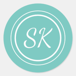 Adesivo Redondo Negócios de Monograma Profissional Elegante