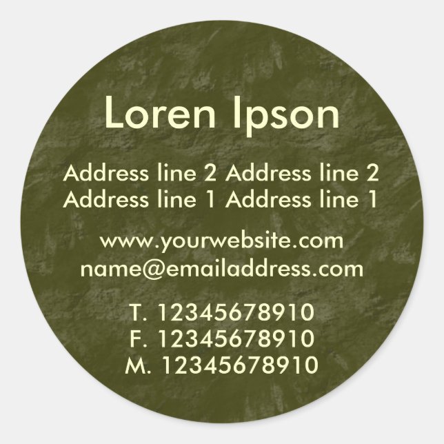 Adesivo Redondo Negócios / Perfil da Terra Verde (Frente)