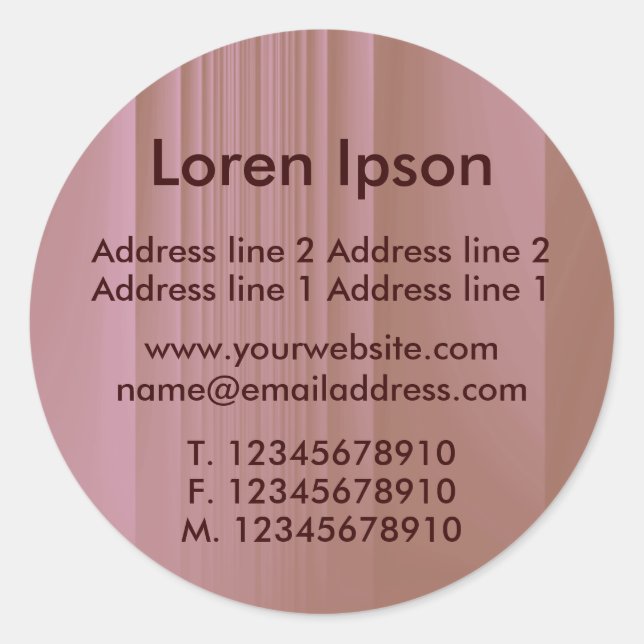 Adesivo Redondo Negócios / Perfil de Chocolate de Morango (Frente)