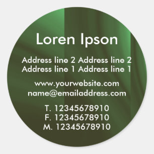 Adesivo Redondo Negócios / Perfil de Garrafa Verde