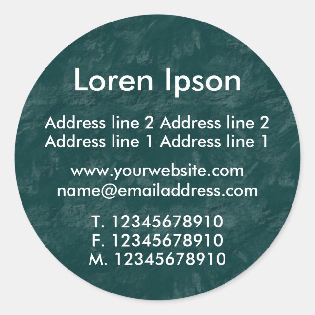 Adesivo Redondo Negócios / Perfil do Green Earth 2 (Frente)