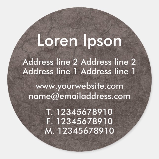 Adesivo Redondo Negócios / Perfil do Ground (Frente)