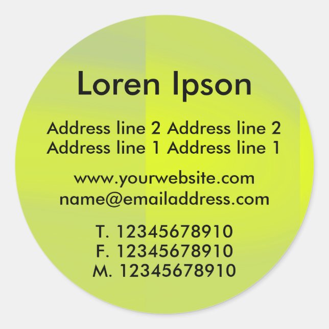 Adesivo Redondo Negócios / Perfil do Limão Aid (Frente)