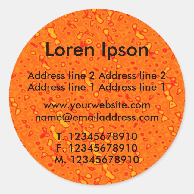 Adesivo Redondo Negócios / Perfil do Marmalade Sea (Frente)