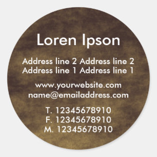 Adesivo Redondo Negócios / Perfil no Terreno Planetário