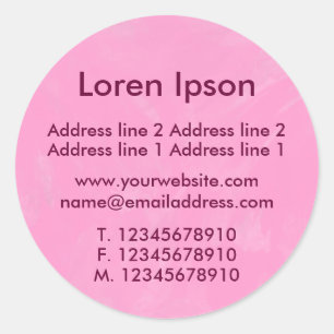 Adesivo Redondo Negócios/Perfil Rosa Brutos