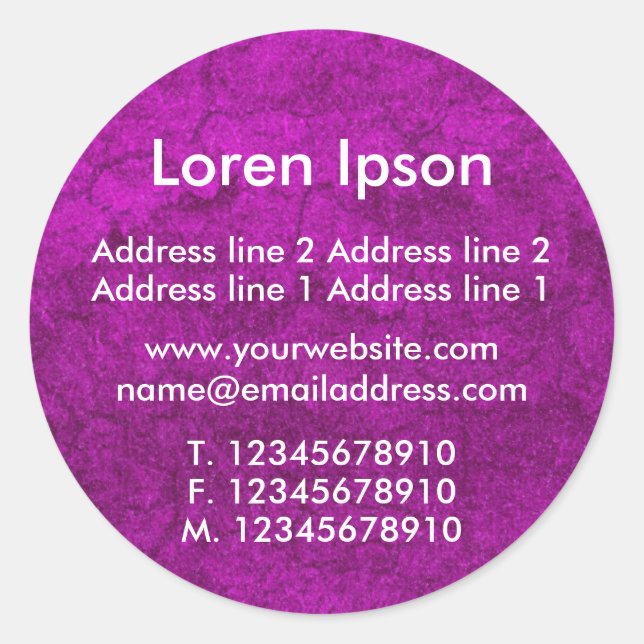 Adesivo Redondo Negócios / Perfil Rosa Planeta (Frente)