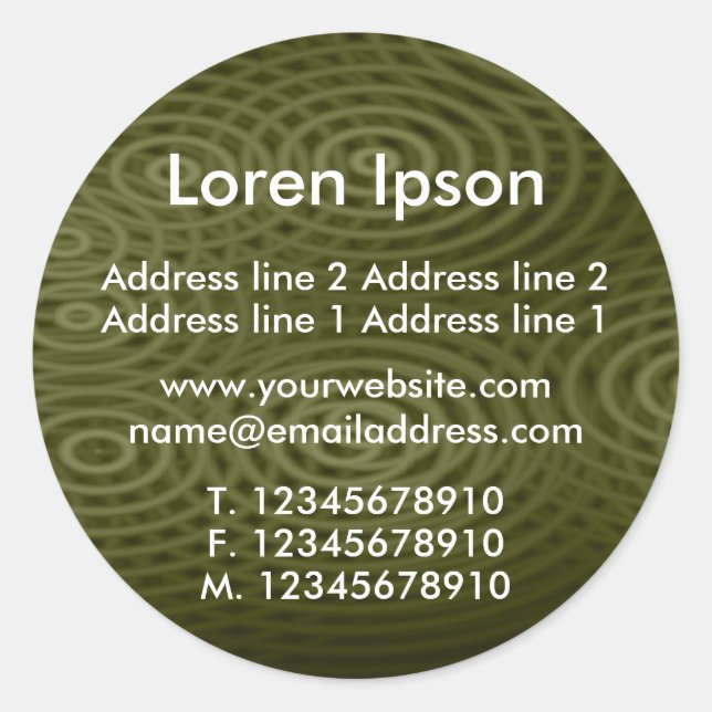 Adesivo Redondo Negócios / Perfil Verde de Chuva Elétrica (Frente)