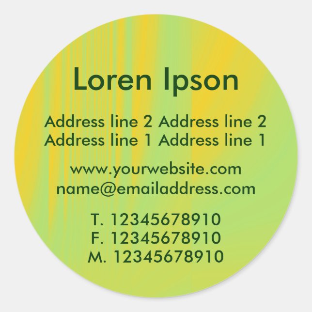 Adesivo Redondo Negócios / Perfil Verde e Laranja (Frente)