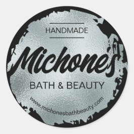 Adesivo Redondo Negócios Personalizados Modernos do Luxury Black S