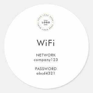 Adesivo Redondo Negócios Wifi Moderno Suporte de Rede Canto