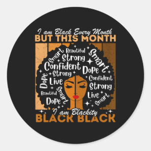 Adesivo Redondo Negra Afro Menina Negra A Cada Mês História Negra