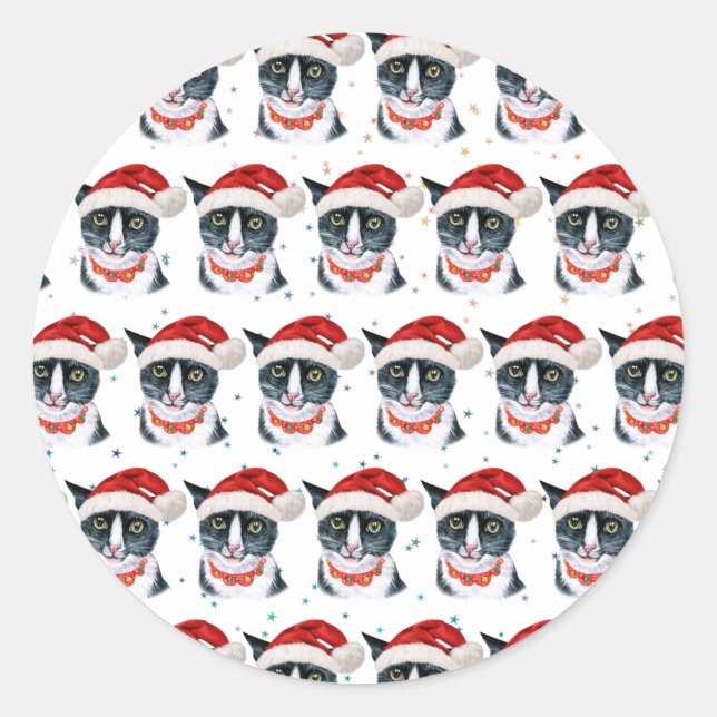 Adesivo Redondo Negra e Branca de Natal Engraçada (Frente)