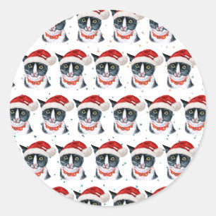 Adesivo Redondo Negra e Branca de Natal Engraçada