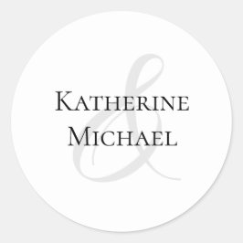 Adesivo Redondo Negra e Casamento Branco Simples Moderno-