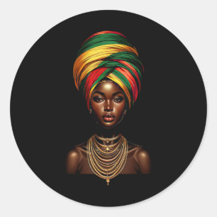 Adesivo Redondo Negra Garota Negra Afro Mulher Cabeceira