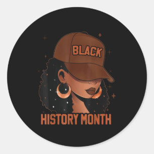 Adesivo Redondo Negra História Mês Depois de Melanina Negra