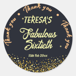 Adesivo Redondo Negra, ouro e fabuloso aniversário de 60 anos