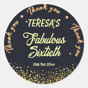 Adesivo Redondo Negra, ouro e fabuloso aniversário de 60 anos