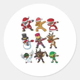 Adesivo Redondo negro de natal africano americano santa claus dabb