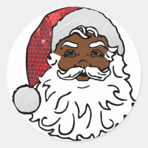 Adesivo Redondo negro santa claus