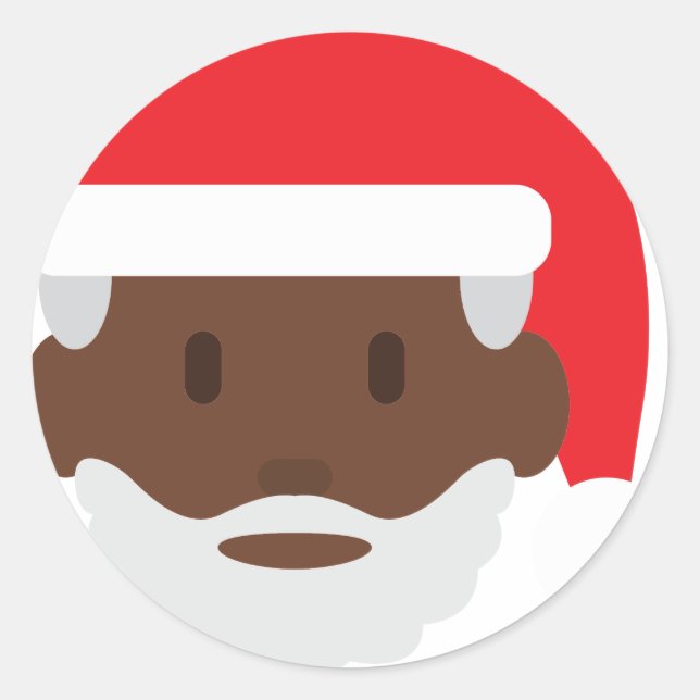 Adesivo Redondo negro santa claus emoji (Frente)