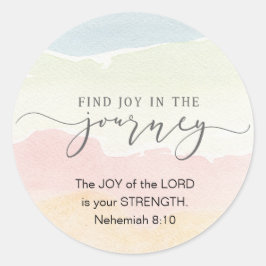 Adesivo Redondo Nehemiah 8:10 Alegria do Senhor é sua Força