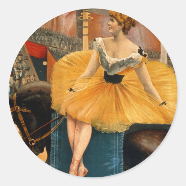 Adesivo Redondo Nellie McHenry em Uma noite no circo (Frente)