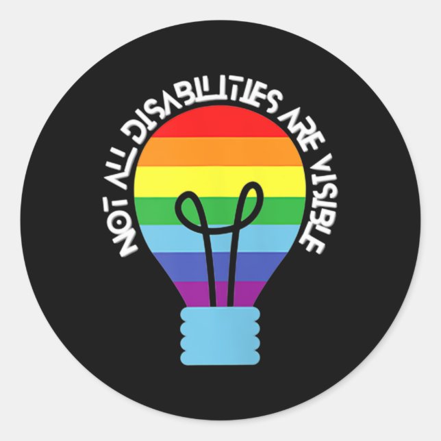 Adesivo Redondo Nem Todas As Deficiências São Deficiências Visívei (Frente)