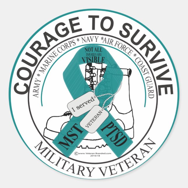 Adesivo Redondo Nem todas as feridas são visíveis (Frente)