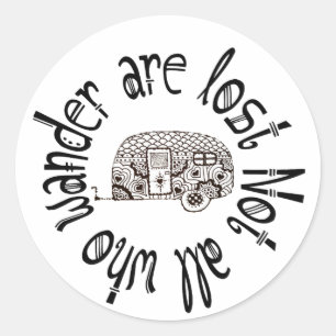 Adesivo Redondo Nem todos que andam perdidos