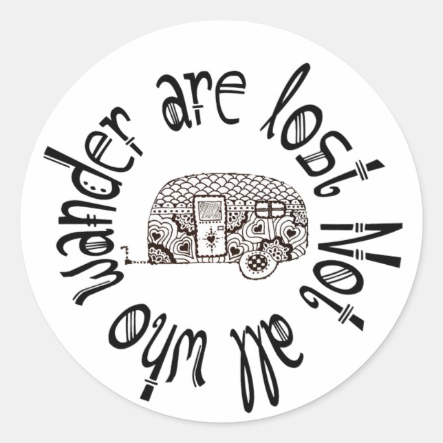 Adesivo Redondo Nem todos que andam perdidos (Frente)