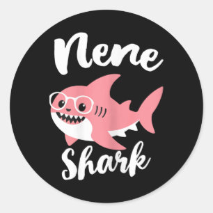 Adesivo Redondo Nene Shark Dia de as mães Vovó Engraçado