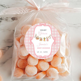 Adesivo Redondo Neném rosa, chá bebê, crescido localmente