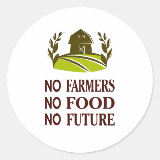 Adesivo Redondo nenhum agricultor comida nenhum branco futuro
