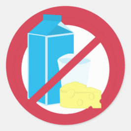 Adesivo Redondo Nenhum aviso livre da alergia da leiteria do