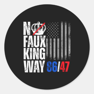 Adesivo Redondo Nenhum Faux King Way 86
