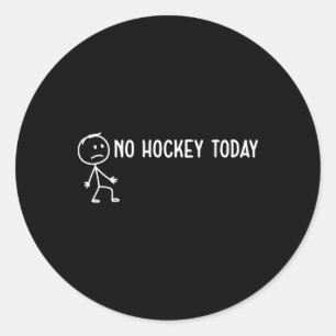 Adesivo Redondo Nenhum hóquei hoje Stickman triste Fun Lovers S